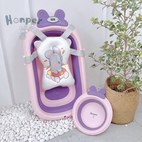 Thau tắm gấp gọn Honper hình thỏ kèm phao - HP110