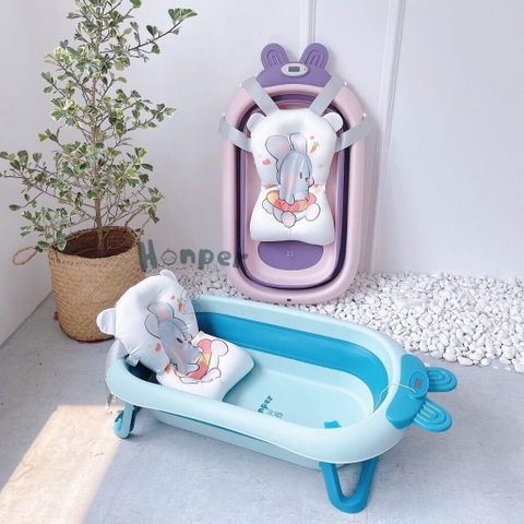Thau tắm gấp gọn Honper hình thỏ kèm phao - HP110