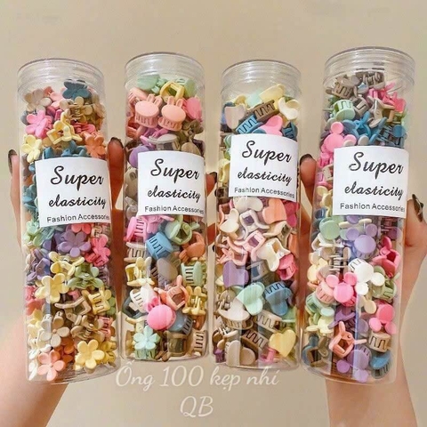 Set kẹp tóc càng cua bé gái hộp 100 chi tiết