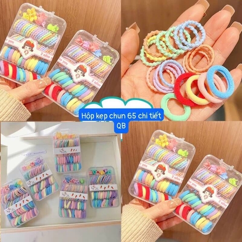Hộp kẹp chun tóc 65 cho tiết cho bé gái