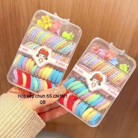 Hộp kẹp chun tóc 65 cho tiết cho bé gái