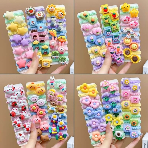Vĩ 10 dây buộc tóc đính hình dễ thương cho bé