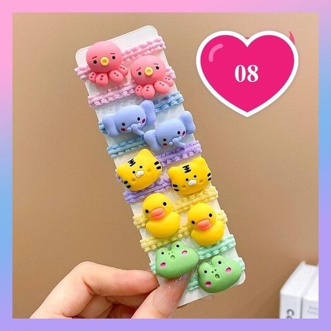 Vĩ 10 dây buộc tóc đính hình dễ thương cho bé