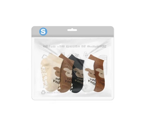 Set 5 đôi vớ Kidsock cổ ngắn hình gấu chống trượt