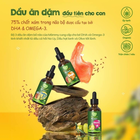 Combo dầu ăn dặm bổ não Mămmy 30ml