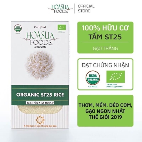 Gạo, tấm trắng hữu cơ ST25 Hoa Sữa