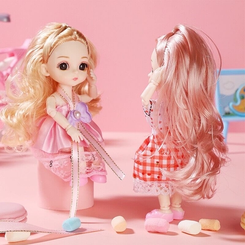 Búp bê công chúa tóc dài 3D cho bé