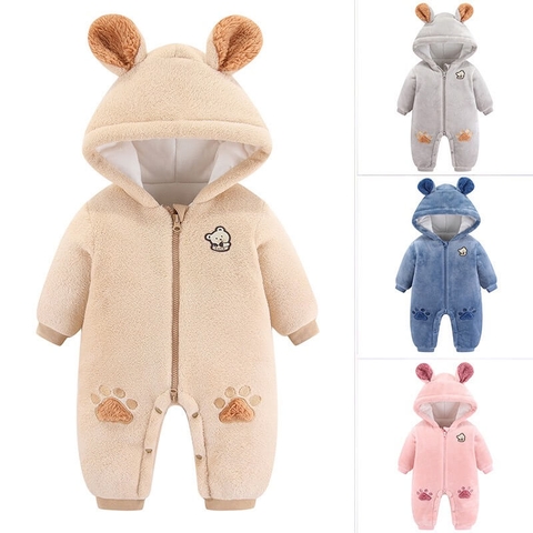 Bộ body nhung bodysuit hình gấu