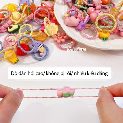 Túi dây buộc tóc nhiều hình cho bé gái