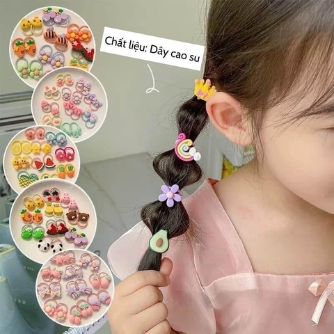 Túi dây buộc tóc nhiều hình cho bé gái
