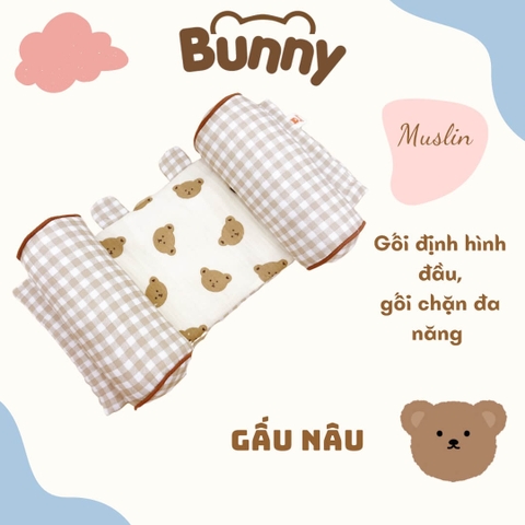 Gối chặn định hình đầu cho bé họa tiết Bunny