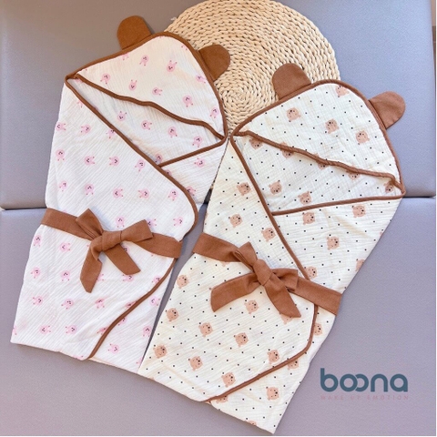 Ủ choàng xô muslin Boona có đai