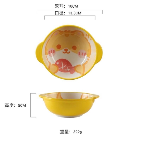 Bát sứ to 2 quai màu ngẫu nhiên