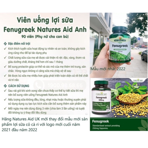 Viên uống lợi sữa Fenugreek mẫu mới