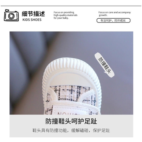 Giày vải canvas đế mềm cổ thấp thời trang cho bé gái