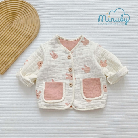 Áo khoác cho bé vải xô trần bông Minuby