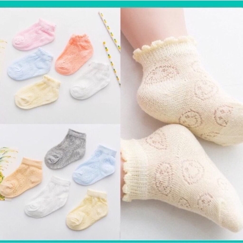 Set 5 đôi tất lưới màu pastel cho bé