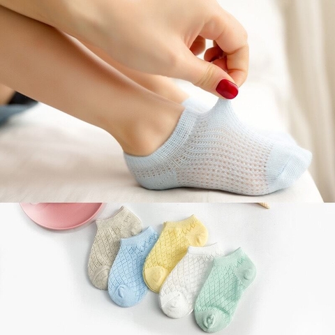 Set 5 đôi tất lưới màu pastel cho bé
