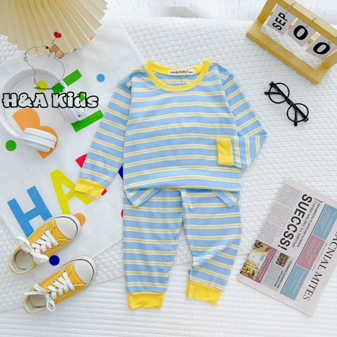 Bộ thun lạnh Minly Baby phối viền kẻ sọc cho bé