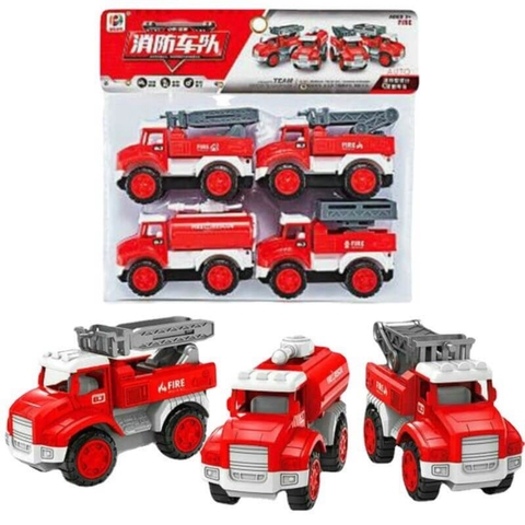 Combo 4 xe mô hình cứu hỏa cho bé