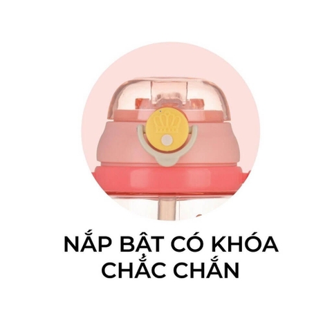 Bình uống nước kèm ống hút hình hươu 450ML cho bé