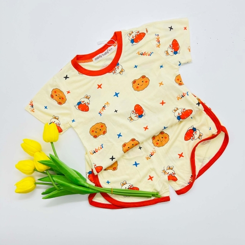 Bộ Minly Baby cộc tay in hình quần vạt bầu