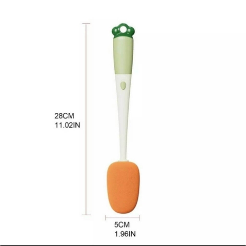Cọ rửa bình sữa đa năng 3in1 hình cà rốt cán dài