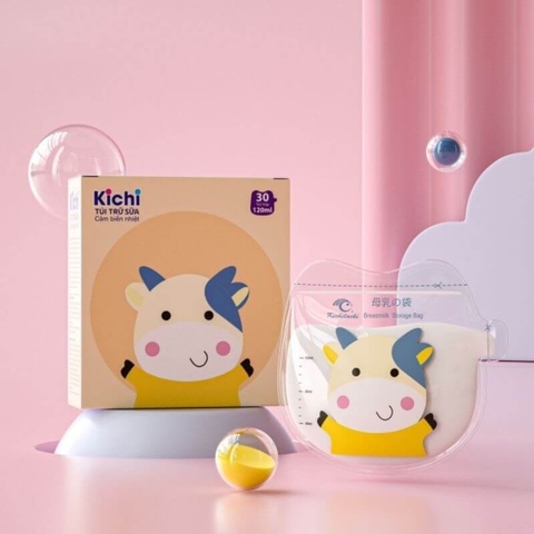 Túi trữ sữa Kichilachi cảm biến nhiệt in họa tiết