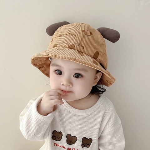 Nón vành tai cún chất nhung cho bé