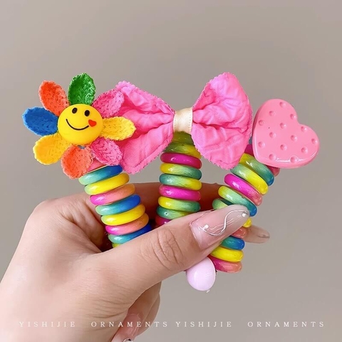 Dây buộc tóc lò xo đính hoa