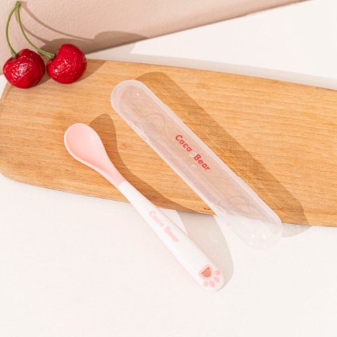 Thìa ăn dặm silicone báo nóng Cocobear