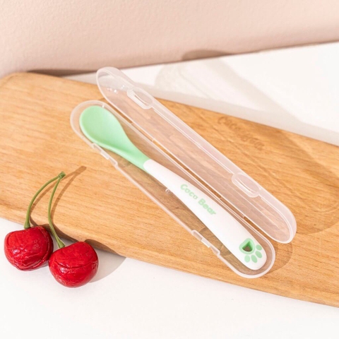 Thìa ăn dặm silicone báo nóng Cocobear