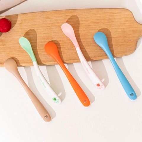 Thìa ăn dặm silicone báo nóng Cocobear