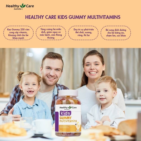 Kẹo dẻo vitamin cho bé Healthy Care Kids Gummy Multivitamins