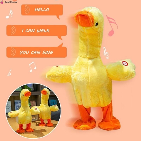 Thú nhồi bông hình vịt con biết nói chạy pin cho bé