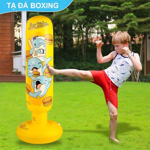 Bao cát boxing tập võ đấm bốc bằng hơi rèn phản xạ cho bé