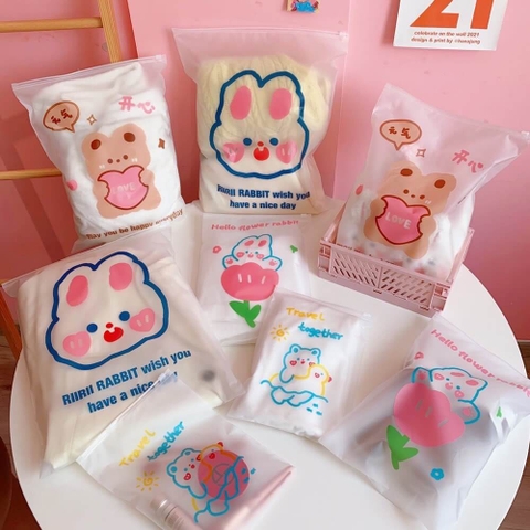 Túi zip khoá lụa mờ đựng quần áo, phụ kiện