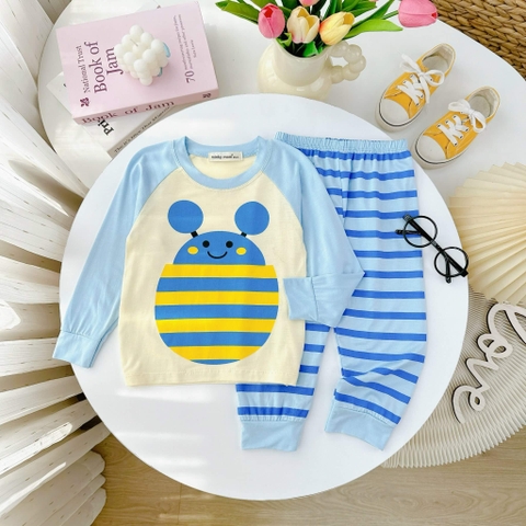 Bộ dài tay thun lạnh Minky Mom họa tiết