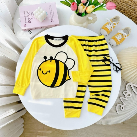 Bộ dài tay thun lạnh Minky Mom họa tiết