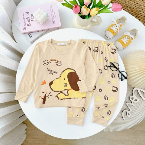 Bộ dài tay thun lạnh Minky Mom họa tiết