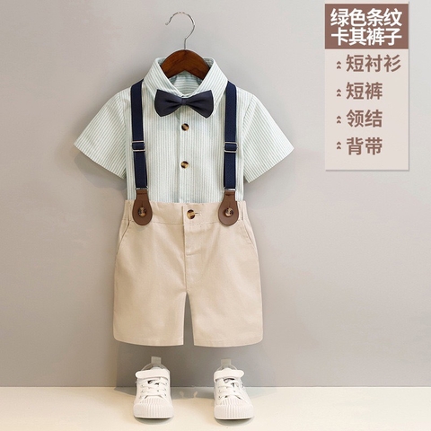 Set công tử cho bé trai kèm dây đai và nơ