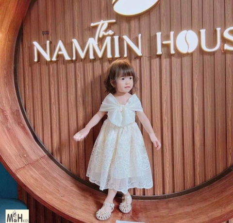 Set váy ren công chúa nơ