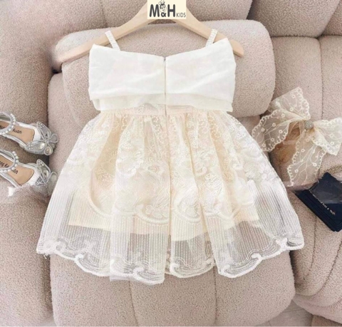 Set váy ren công chúa nơ