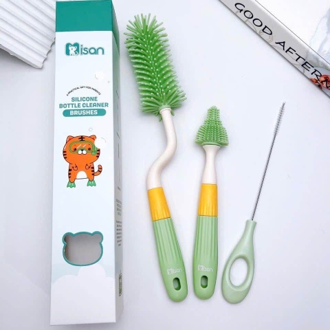 Bộ cọ rửa bình Misan có đế cắm tiện lợi silicone