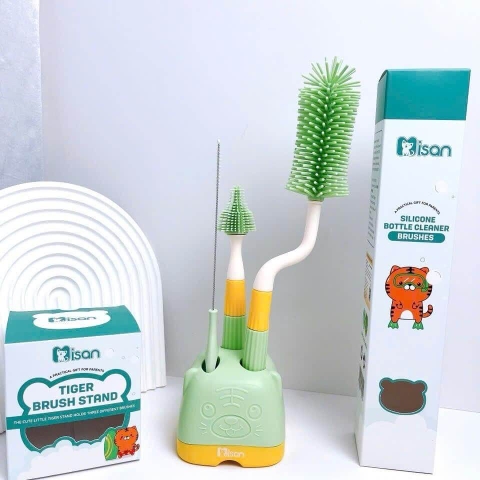 Bộ cọ rửa bình Misan có đế cắm tiện lợi silicone