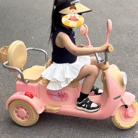 Xe máy vespa điện đôi cho bé