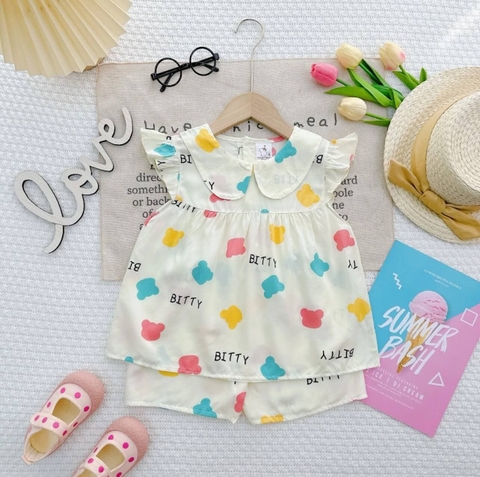 Bộ tole lạnh sát nách cổ sen họa tiết