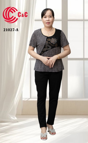 21027 - Áo Họa Tiết Đính Đá Thủy Tinh