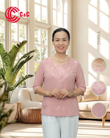 25103 - Cổ Ren Thêu Hoa Văn Tinh Xảo Đính Đá Thủy Tinh