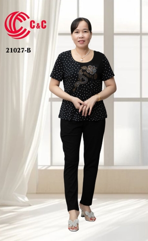 21027 - Áo Họa Tiết Đính Đá Thủy Tinh